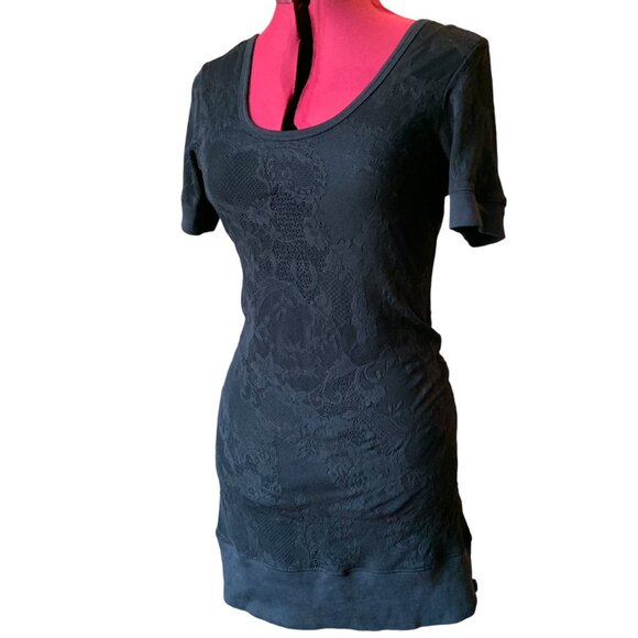 FOXY JEANS - Little black dress bodycon pencil with low back lace fabric medium - Picture 1 of 11